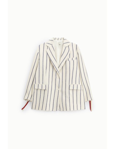 Blazer rayé avec poches frontales et fentes Dixie