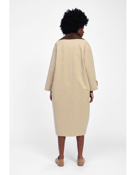 Lange trenchcoat met contrasterende details Dixie