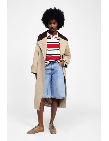 Trench long avec détails contrastants Dixie