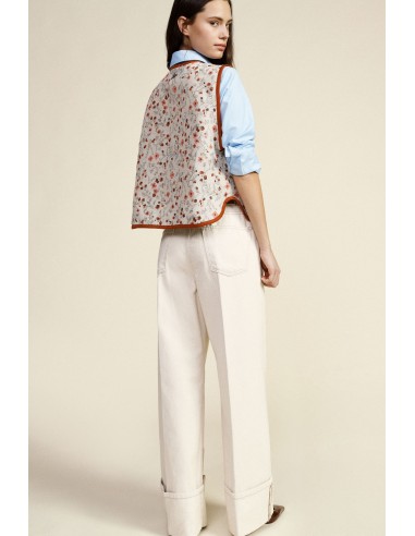 Gilet sans manches à motif floral avec boutons Dixie
