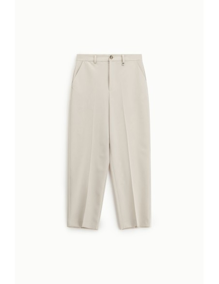 Dixie cropped broek met hoge taille en vouw aan de voorkant