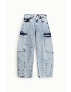 Jean coupe balloon avec poches cargo et ceinture Dixie 2