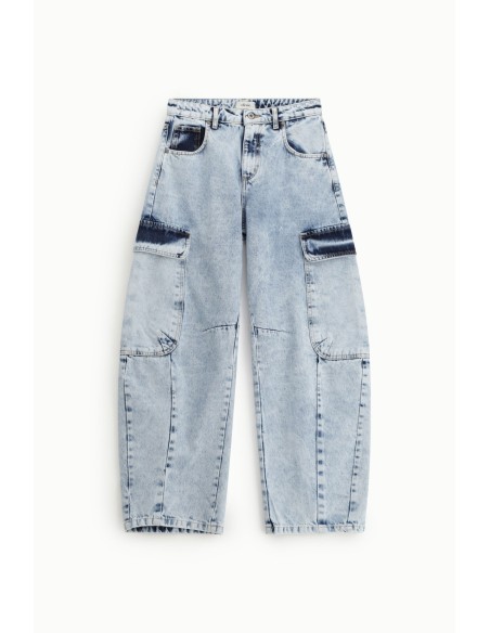 Balloon-fit jeans met cargozakken en Dixie-riem