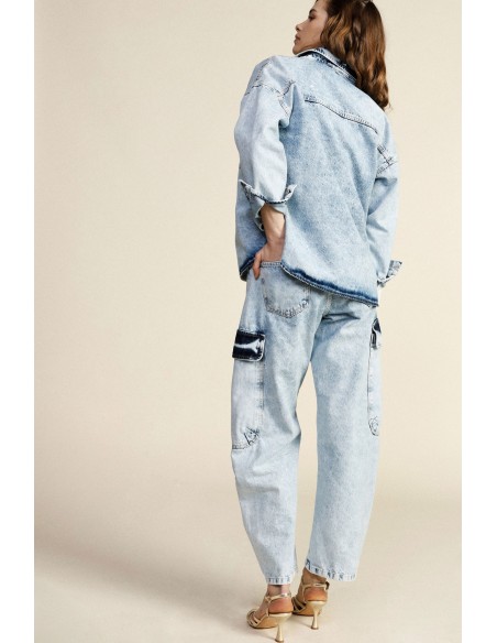 Jean coupe balloon avec poches cargo et ceinture Dixie