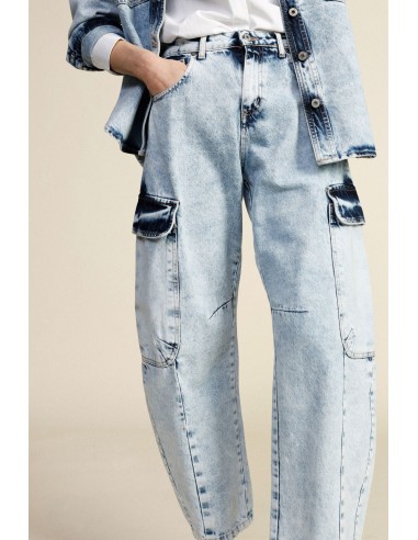 Balloon-fit jeans met cargozakken en Dixie-riem