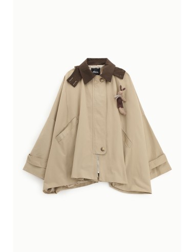 Oversized korte jas met ritssluiting en contrasterende kraag Dixie