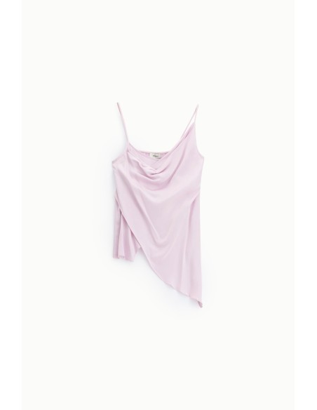 Top asymétrique avec drapé et bretelles fines Dixie