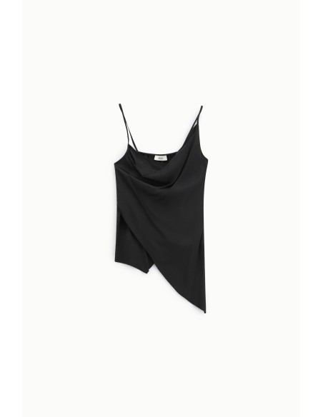 Top asymétrique avec drapé et bretelles fines Dixie