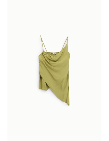 Top asymétrique avec drapé et bretelles fines Dixie