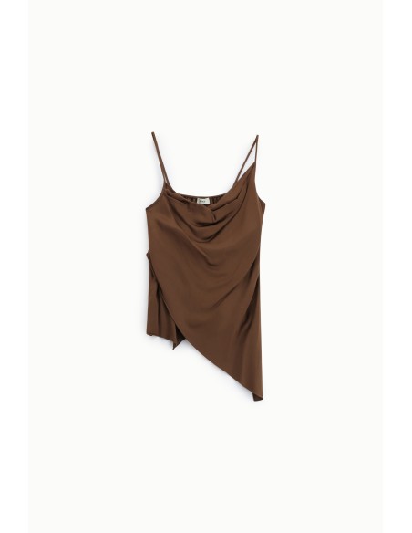 Top asymétrique avec drapé et bretelles fines Dixie