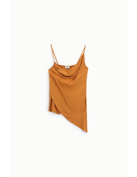 Top asymétrique avec drapé et bretelles fines Dixie