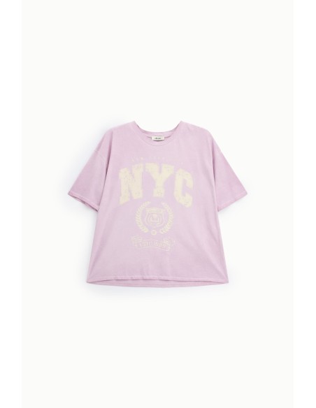 T-shirt ample à imprimé NYC et col rond Daily Dixie