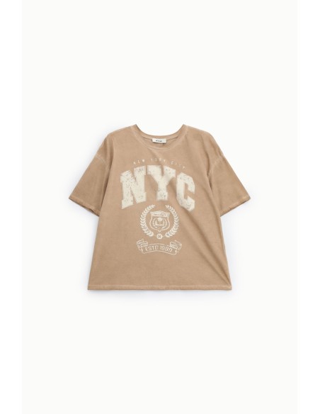 T-shirt ample à imprimé NYC et col rond Daily Dixie