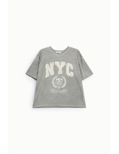 Ruim T-shirt met NYC-print en ronde hals Daily Dixie