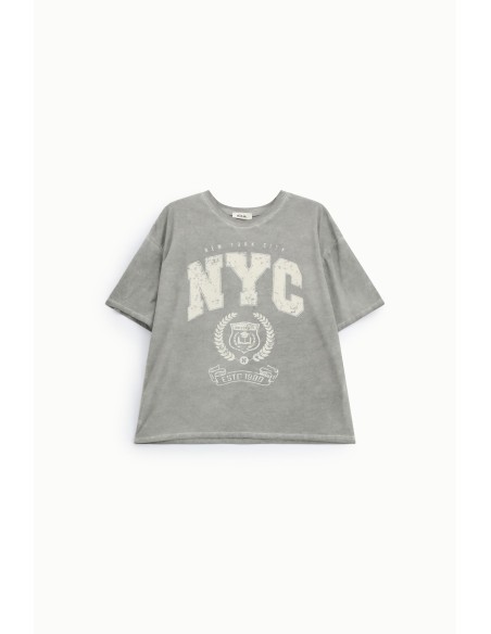 T-shirt ample à imprimé NYC et col rond Daily Dixie