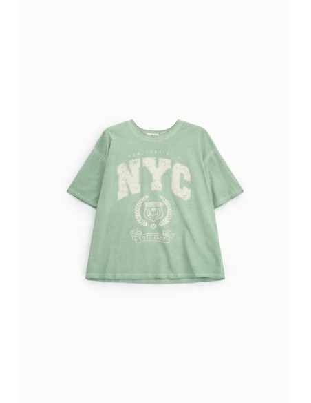 T-shirt ample à imprimé NYC et col rond Daily Dixie