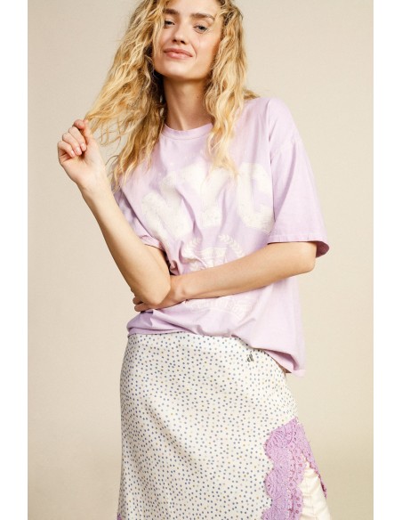 Ruim T-shirt met NYC-print en ronde hals Daily Dixie