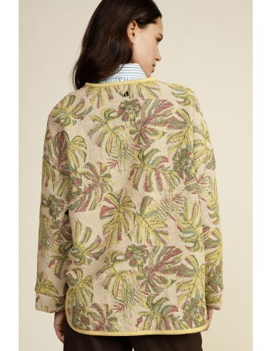 Veste matelassée imprimé feuilles avec poches plaquées Dixie