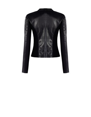 Veste en similicuir avec empiècements latéraux en maille Rinascimento
