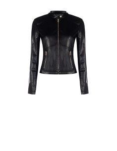 Veste en similicuir avec empiècements latéraux en maille Rinascimento