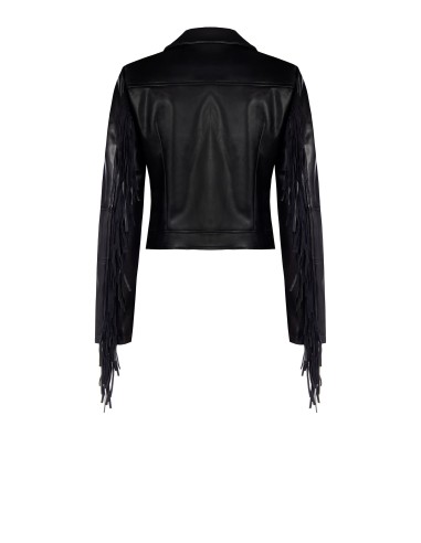 Blouson en similicuir à franges Rinascimento