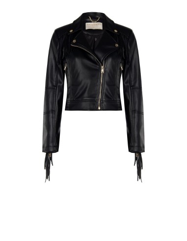Blouson en similicuir à franges Rinascimento