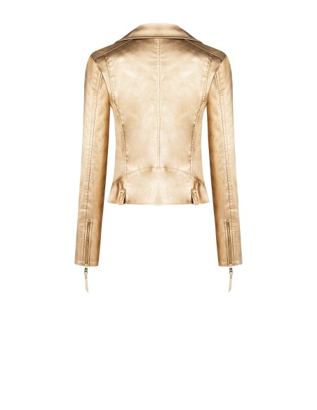 Veste perfecto en simili-cuir métallisé Rinascimento