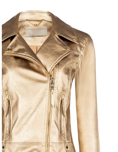 Veste perfecto en simili-cuir métallisé Rinascimento