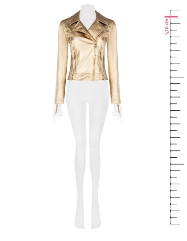 Veste perfecto en simili-cuir métallisé Rinascimento