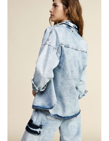 Denim overhemd met ruime pasvorm en opgestikte zakken Dixie