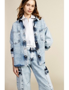 Chemise large en denim avec poches plaquées Dixie
