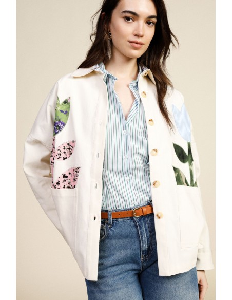 Blazer avec appliques florales et poches avant Dixie
