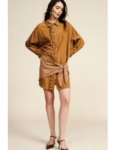 Robe courte à rayures avec ceinture à nœud Dixie