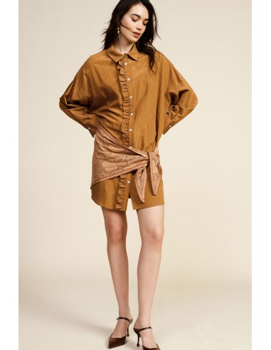 Robe courte à rayures avec ceinture à nœud Dixie