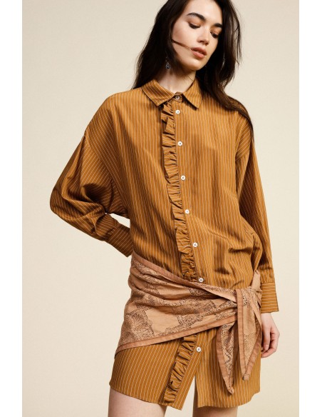 Robe courte à rayures avec ceinture à nœud Dixie