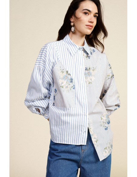 Chemisier rayé avec poche et imprimé floral Dixie