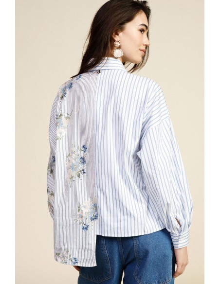 Chemisier rayé avec poche et imprimé floral Dixie