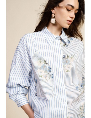 Chemisier rayé avec poche et imprimé floral Dixie