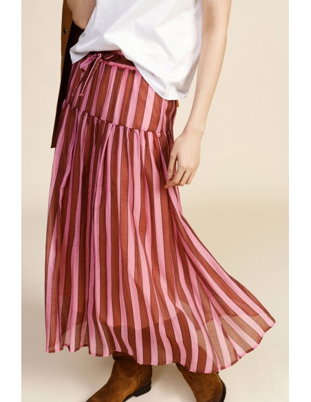 Gestreepte rok met elastische tailleband Dixie