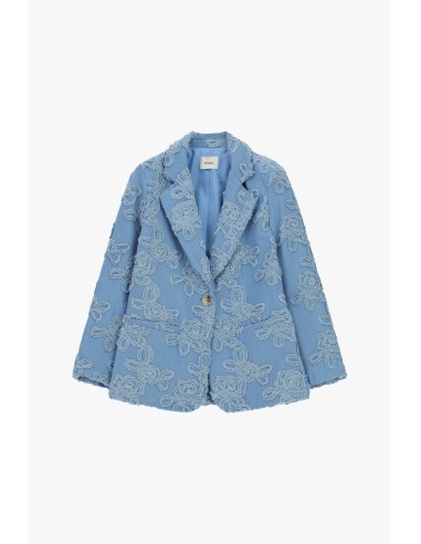 Veste en jean avec broderies florales et poches frontales Dixie