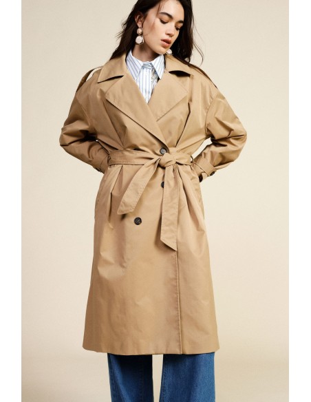 Trench double boutonnage avec ceinture et larges revers Dixie