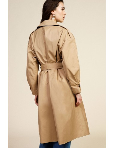 Dixie trenchcoat met dubbele rij knopen, riem en brede revers
