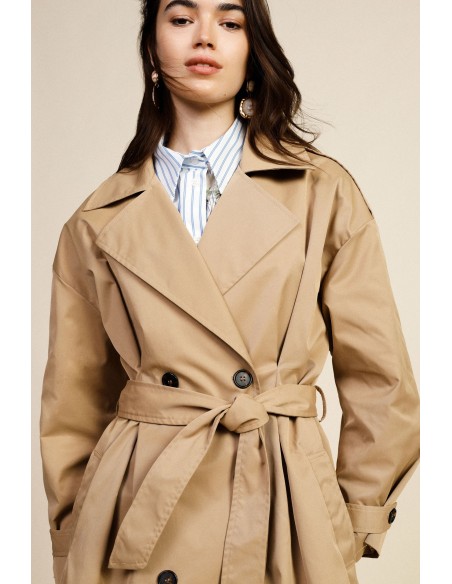 Trench double boutonnage avec ceinture et larges revers Dixie