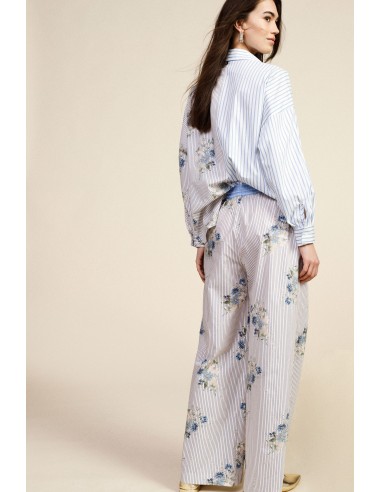 Pantalon palazzo rayé à motif floral Dixie