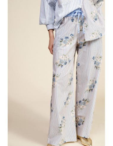 Pantalon palazzo rayé à motif floral Dixie