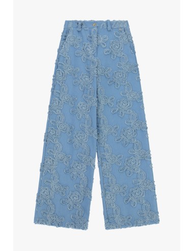 Pantalon palazzo Dixie à broderie en relief et jambes larges