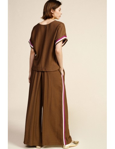 Pantalon palazzo avec bandes latérales Dixie
