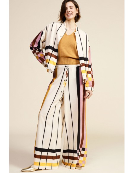 Pantalon palazzo à motifs rayés Dixie