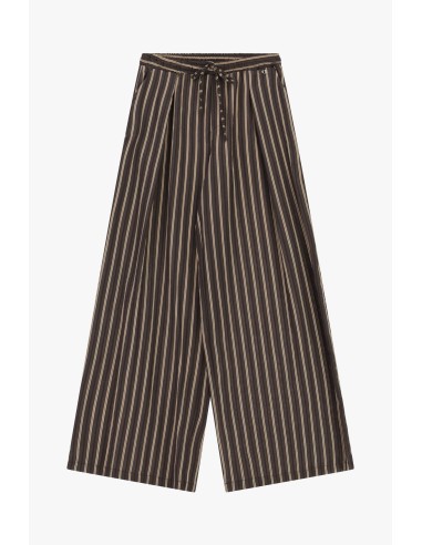 Pantalon palazzo rayé avec ceinture à nouer Dixie