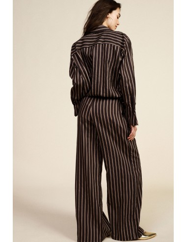 Pantalon palazzo rayé avec ceinture à nouer Dixie